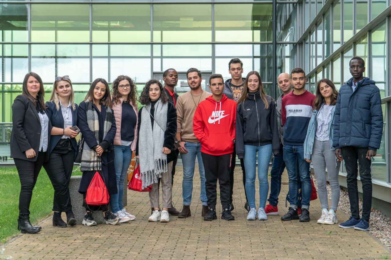 a group of students at the university campus