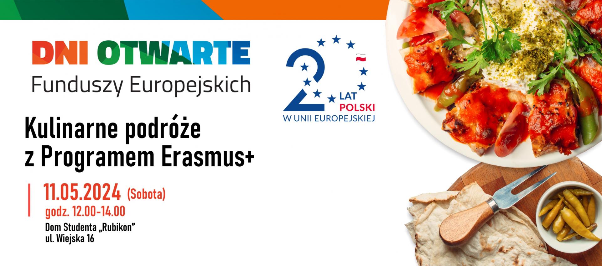 11.05.2024 godz. 12:00-14:00 - Kulinarne podróże z Programem Erasmus+